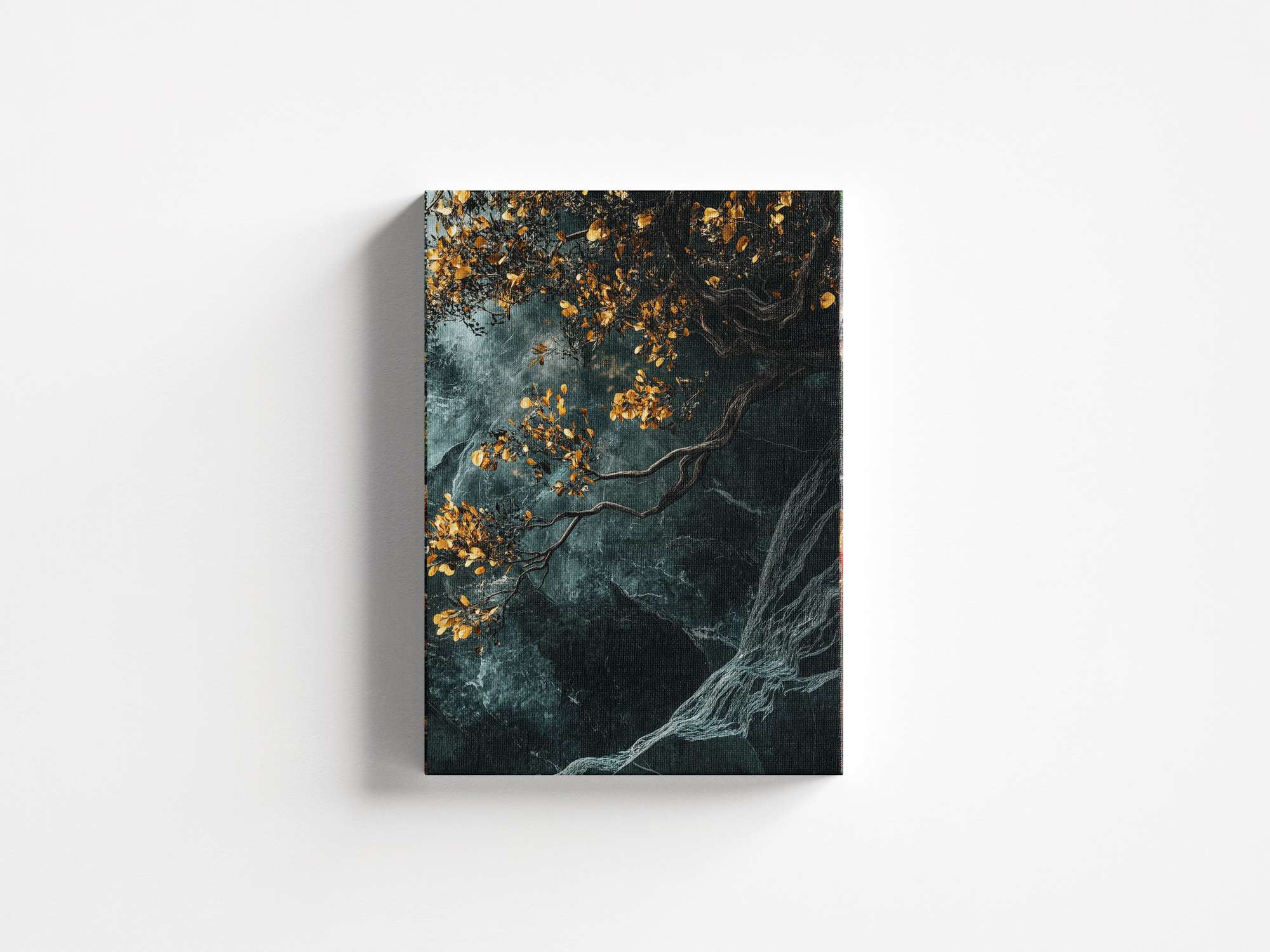 Quadro Decorativo em Tela 45x70cm - Arte Multicolor em Madeira de Pinho Natural