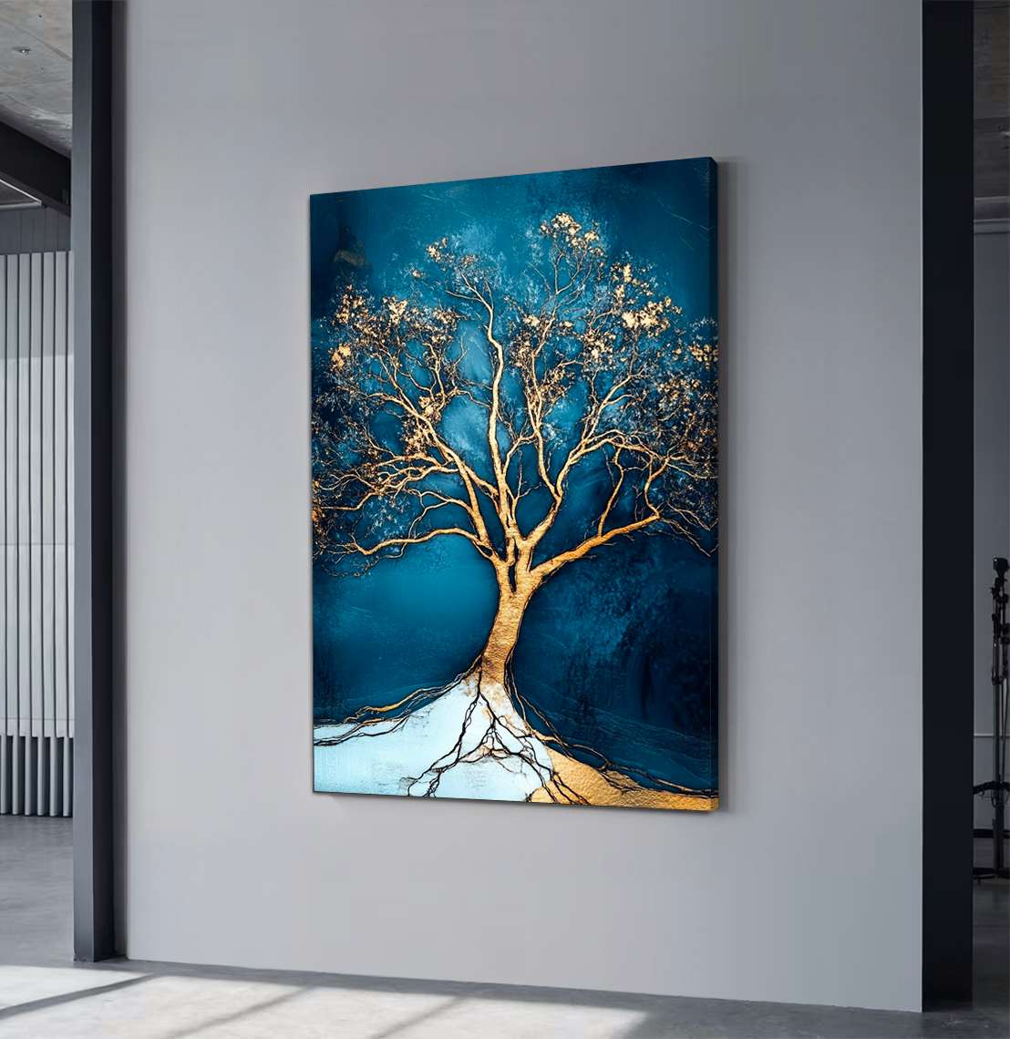 Quadro Decorativo em Tela 45x70cm - Arte Multicolor em Madeira de Pinho Natural