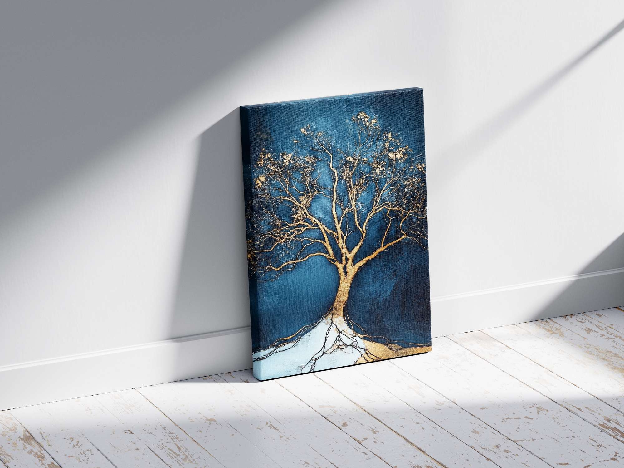 Quadro Decorativo em Tela 45x70cm - Arte Multicolor em Madeira de Pinho Natural