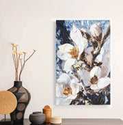 Quadro Decorativo em Tela 45x70cm - Arte Multicolor em Madeira de Pinho Natural