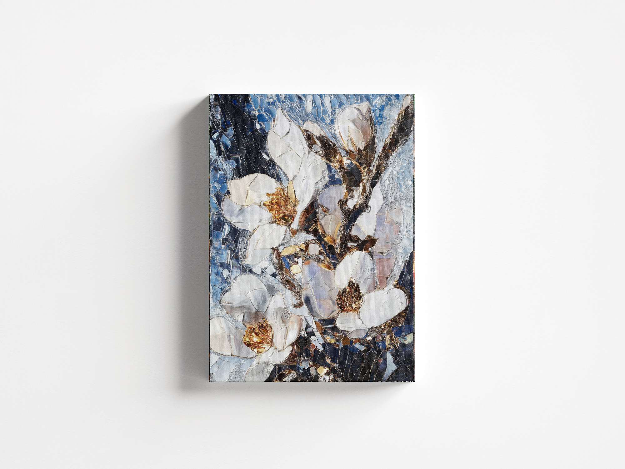 Quadro Decorativo em Tela 45x70cm - Arte Multicolor em Madeira de Pinho Natural