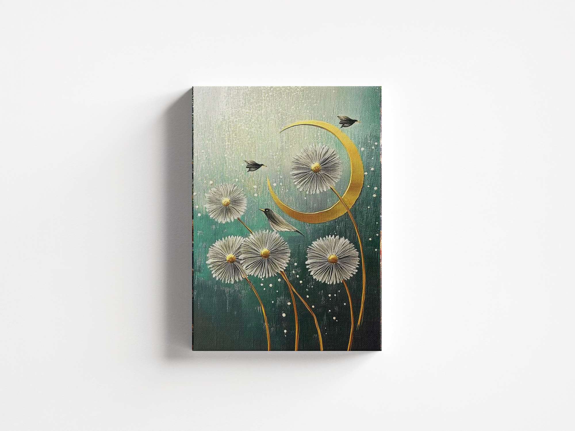 Quadro Decorativo em Tela 45x70cm - Arte Multicolor em Madeira de Pinho Natural