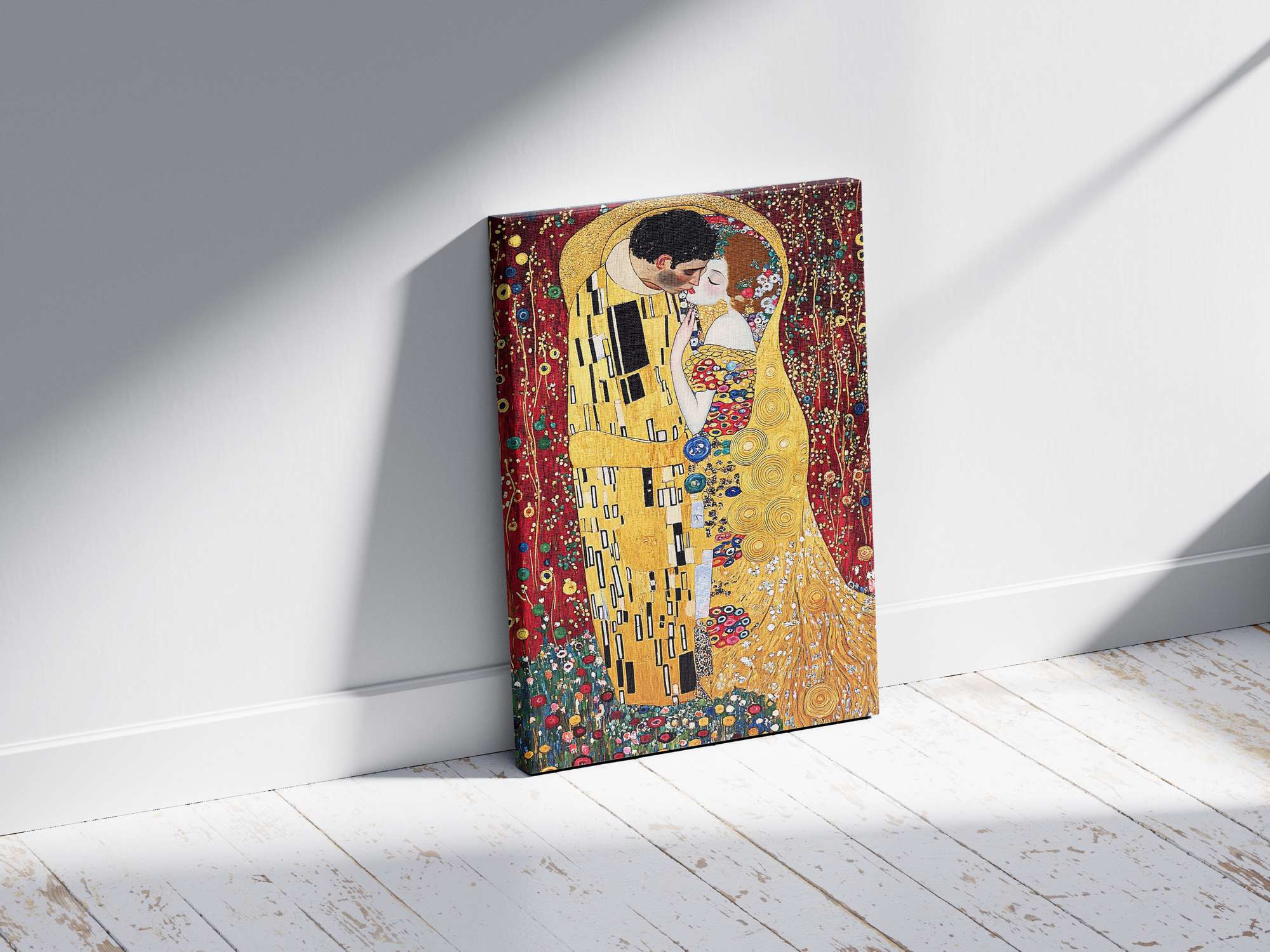 Quadro Decorativo em Tela 45x70cm - Arte Multicolor em Madeira de Pinho Natural