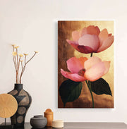 Quadro Decorativo em Tela 45x70cm - Arte Multicolor em Madeira de Pinho Natural