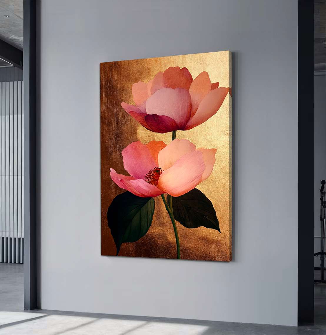 Quadro Decorativo em Tela 45x70cm - Arte Multicolor em Madeira de Pinho Natural