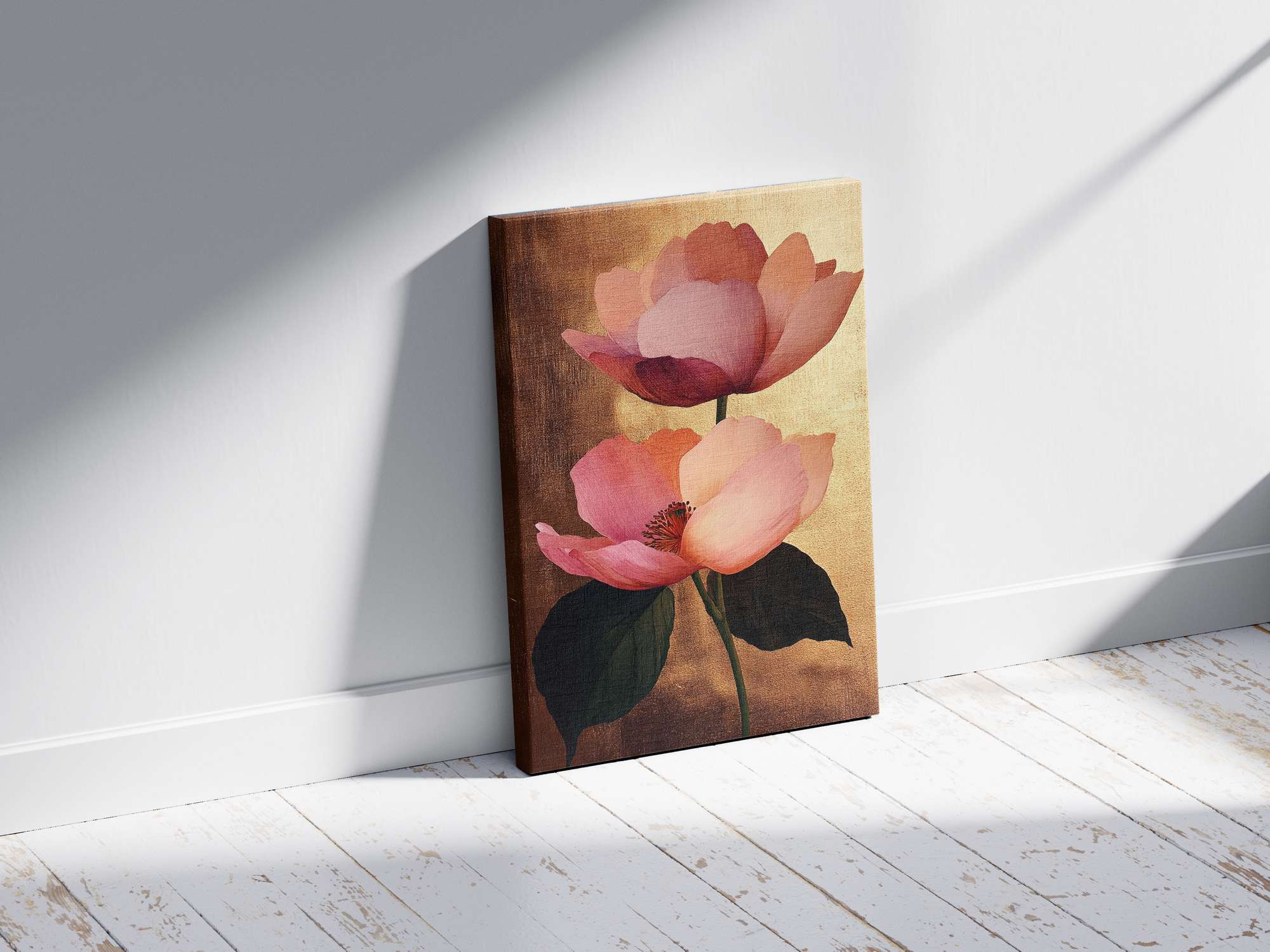 Quadro Decorativo em Tela 45x70cm - Arte Multicolor em Madeira de Pinho Natural