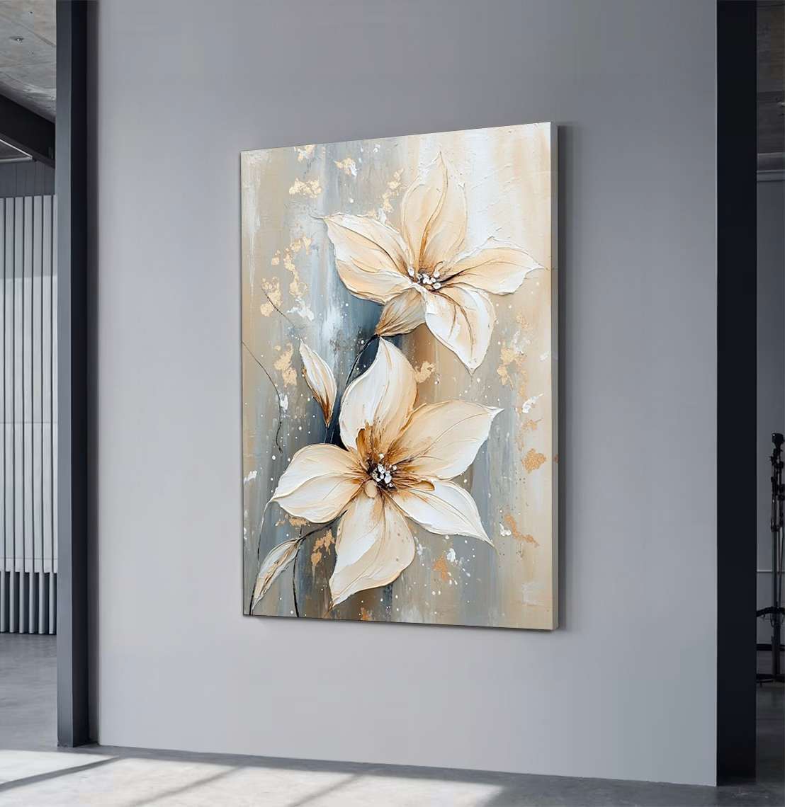 Quadro Decorativo em Tela 45x70cm - Arte Multicolor em Madeira de Pinho Natural