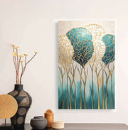 Quadro Decorativo em Tela 45x70cm - Arte Multicolor em Madeira de Pinho Natural