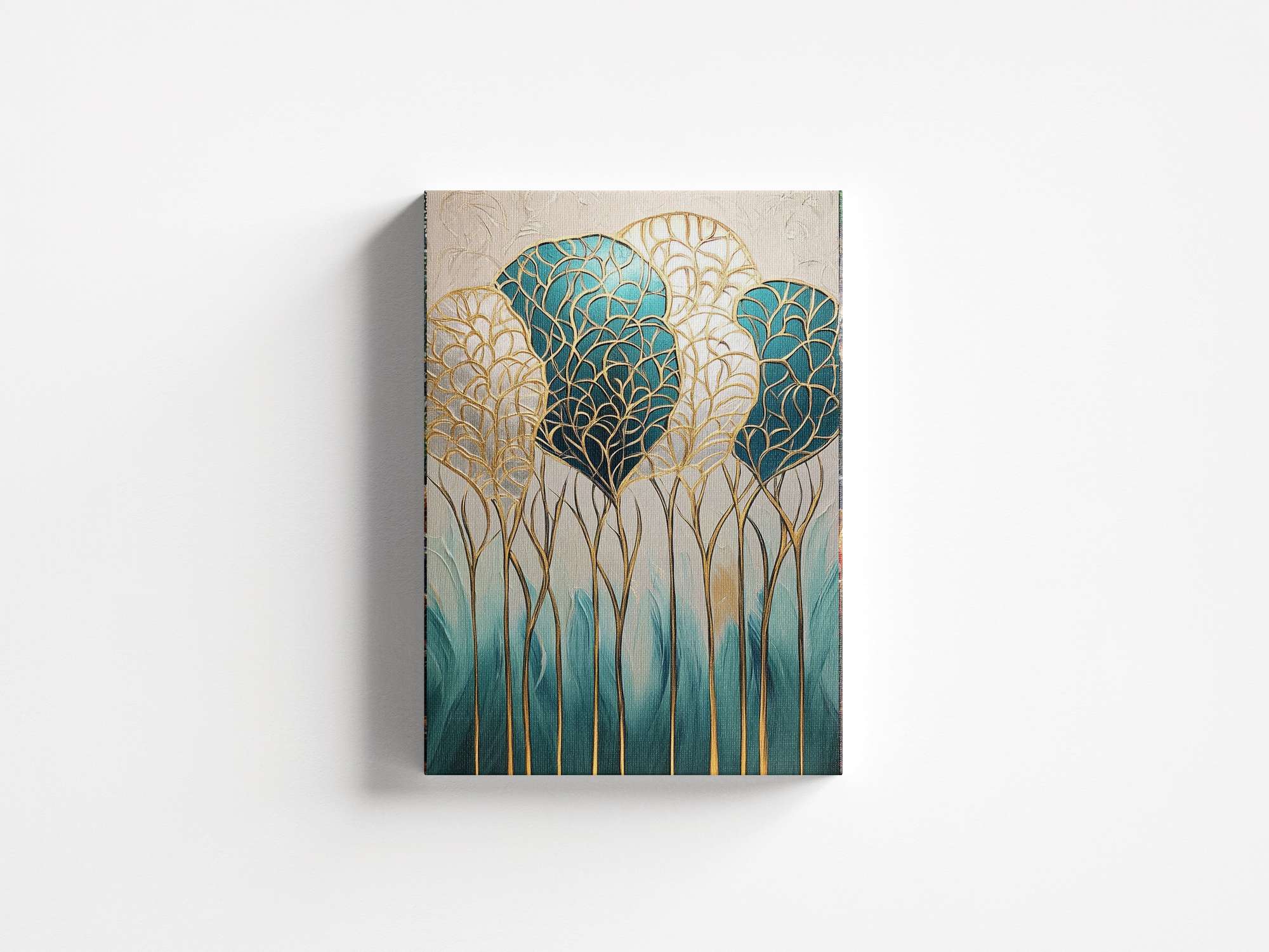 Quadro Decorativo em Tela 45x70cm - Arte Multicolor em Madeira de Pinho Natural