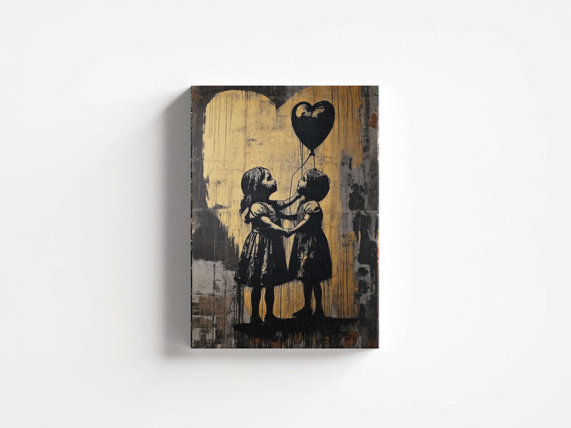 Quadro Decorativo em Tela 45x70cm - Arte Multicolor em Madeira de Pinho Natural