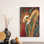 Quadro Decorativo em Tela 45x70cm - Arte Multicolor em Madeira de Pinho Natural