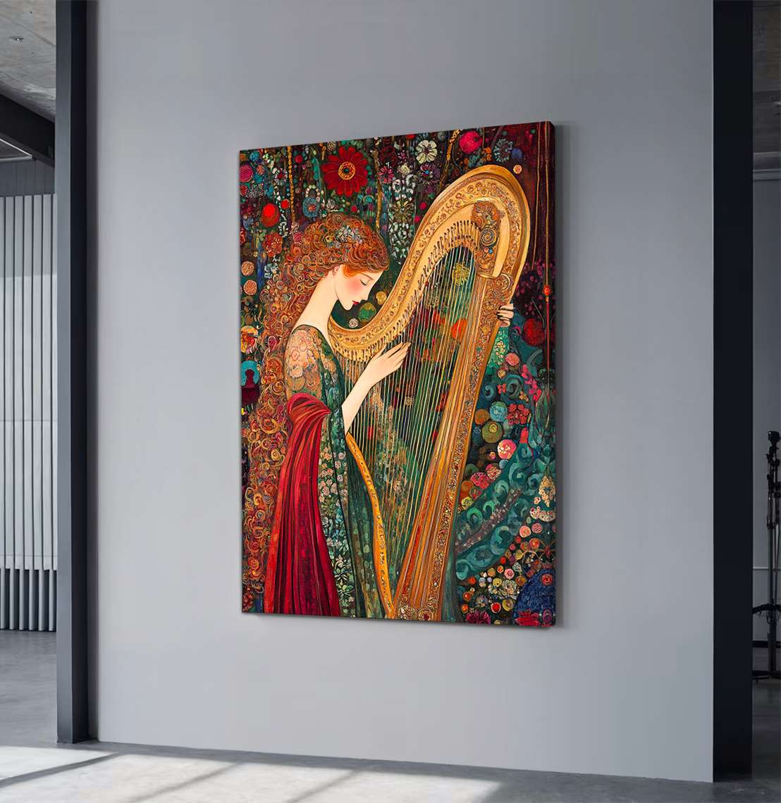 Quadro Decorativo em Tela 45x70cm - Arte Multicolor em Madeira de Pinho Natural