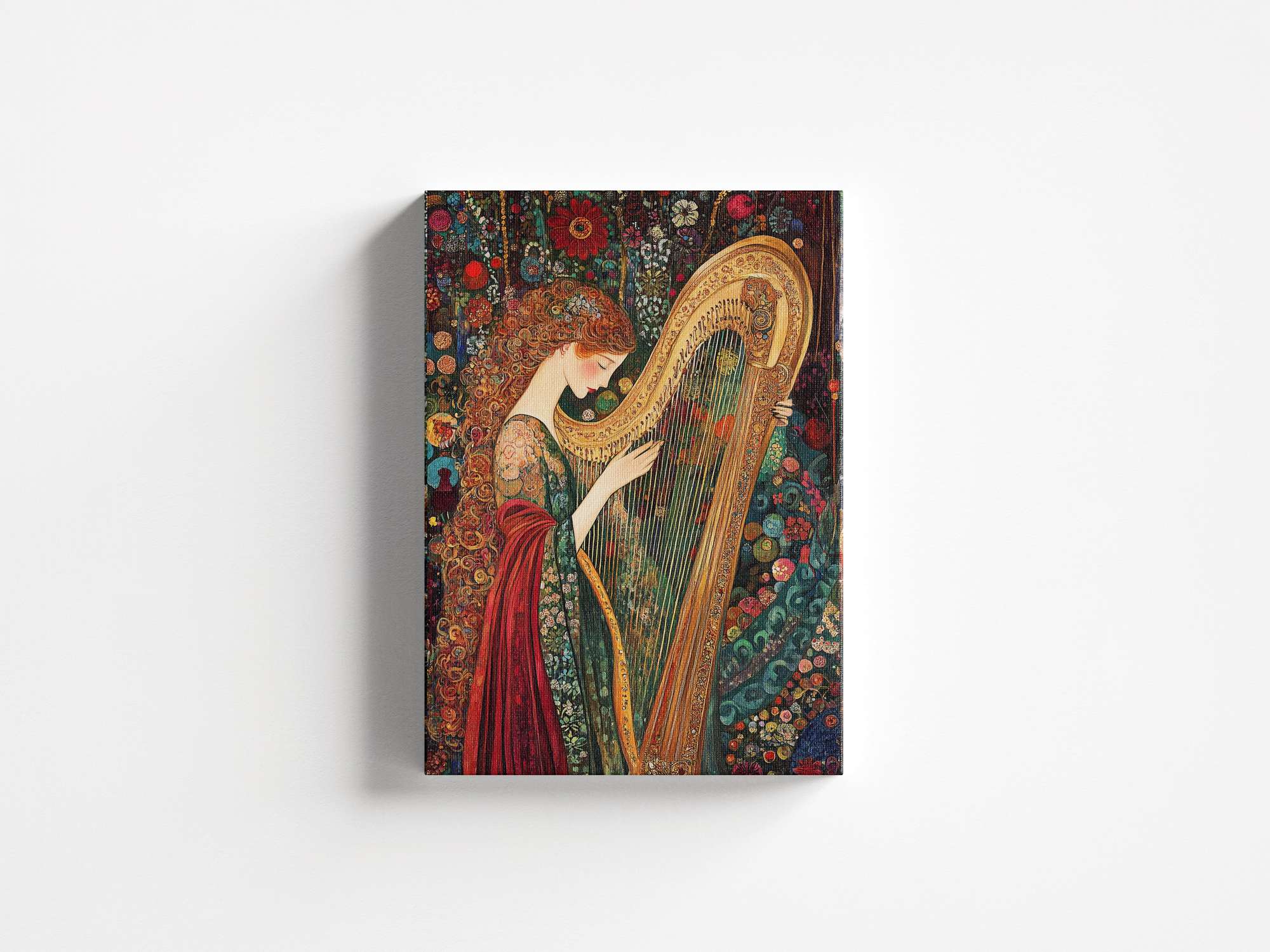 Quadro Decorativo em Tela 45x70cm - Arte Multicolor em Madeira de Pinho Natural