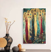 Quadro Decorativo em Tela 45x70cm - Arte Multicolor em Madeira de Pinho Natural