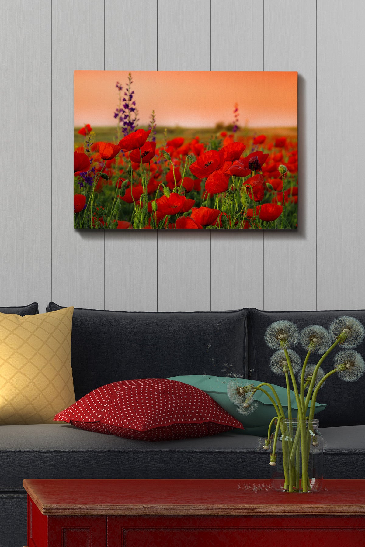 Impressionante pintura decorativa em tela, 50 x 70 cm | 100% tela, 100% moldura de madeira (3 cm de espessura) | Perfeita para amantes de decoração e arte