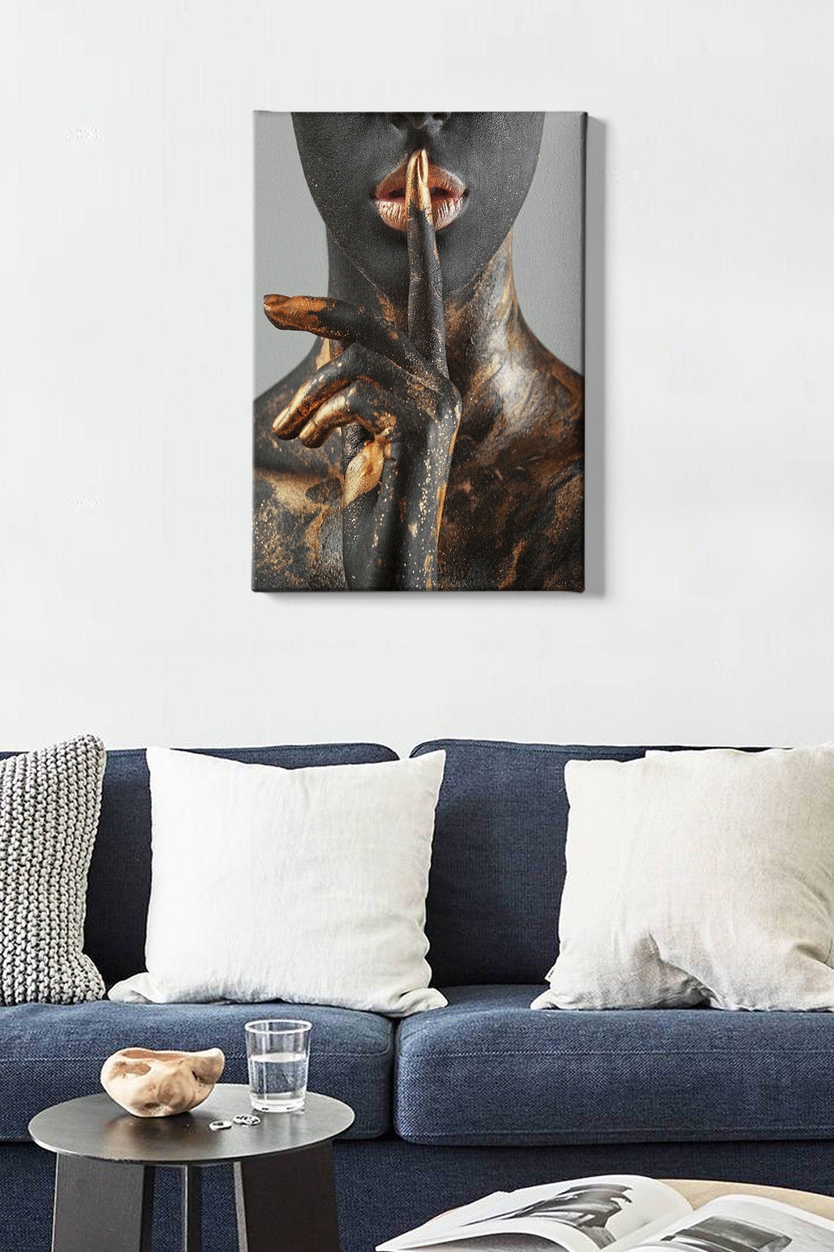 Impressionante pintura decorativa em tela, 50 x 70 cm | 100% tela, moldura de madeira com 3 cm de espessura | Perfeito para amantes de decoração e arte, artista anônimo