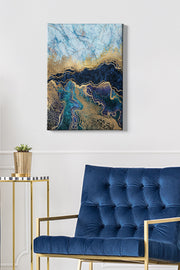 Impressionante pintura decorativa em tela, 50 x 70 cm | 100% tela, moldura de madeira com 3 cm de espessura | Perfeito para amantes de decoração e arte, artista anônimo