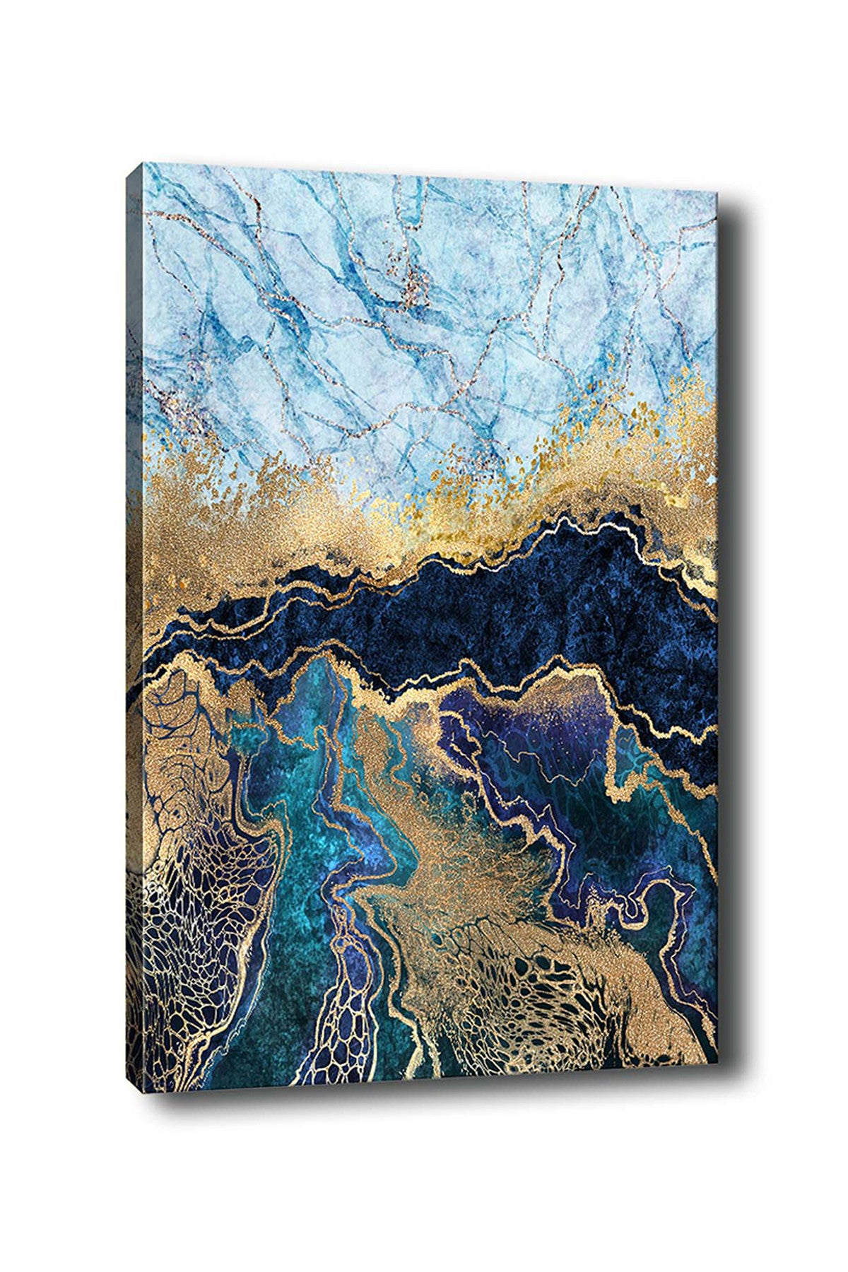 Impressionante pintura decorativa em tela, 50 x 70 cm | 100% tela, moldura de madeira com 3 cm de espessura | Perfeito para amantes de decoração e arte, artista anônimo