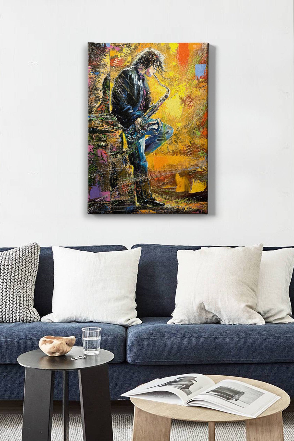Impressionante pintura decorativa em tela, 50 x 70 cm | 100% tela, 100% moldura de madeira (3 cm de espessura) | Perfeita para amantes de decoração e arte