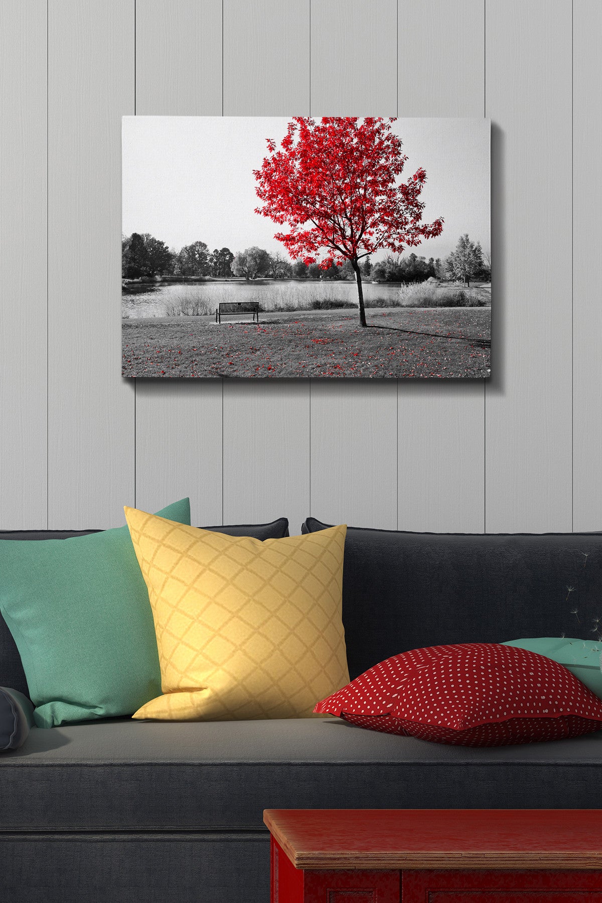 Impressionante pintura decorativa em tela, 50 x 70 cm | 100% tela, 100% moldura de madeira (3 cm de espessura) | Perfeita para amantes de decoração e arte