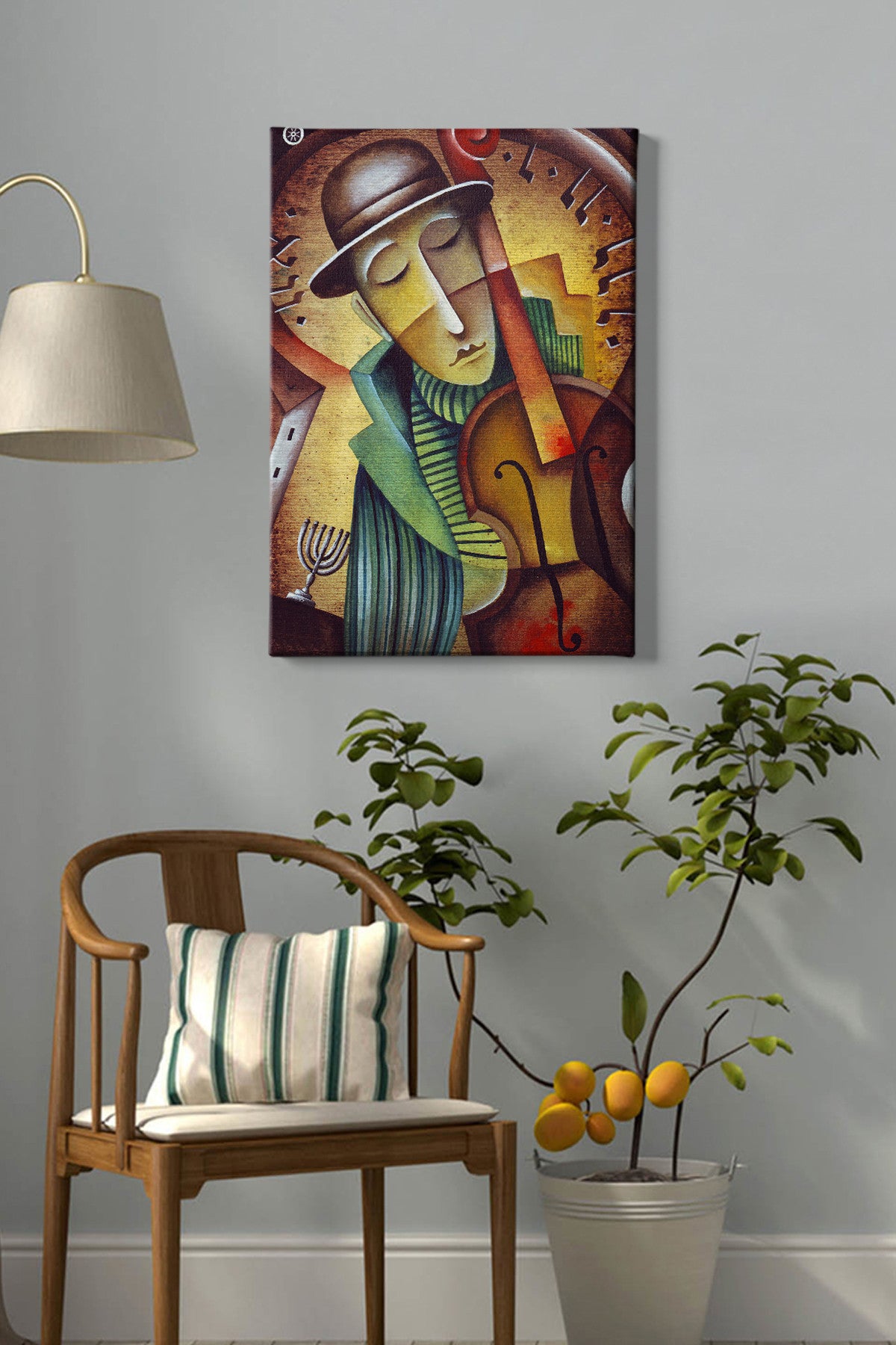 Impressionante pintura decorativa em tela, 50 x 70 cm | 100% tela, 100% moldura de madeira (3 cm de espessura) | Perfeita para amantes de decoração e arte