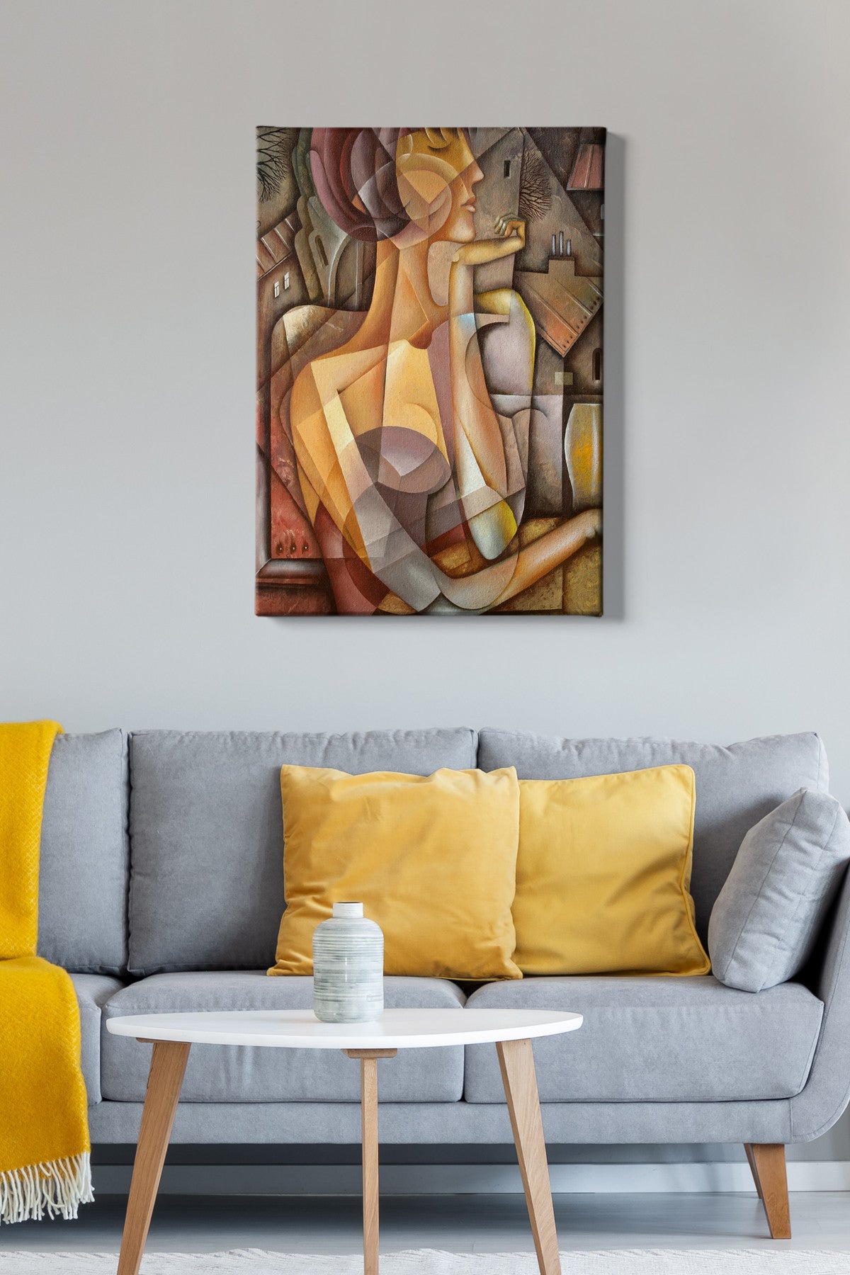 Impressionante pintura decorativa em tela, 50 x 70 cm | 100% tela, 100% moldura de madeira (3 cm de espessura) | Perfeita para amantes de decoração e arte