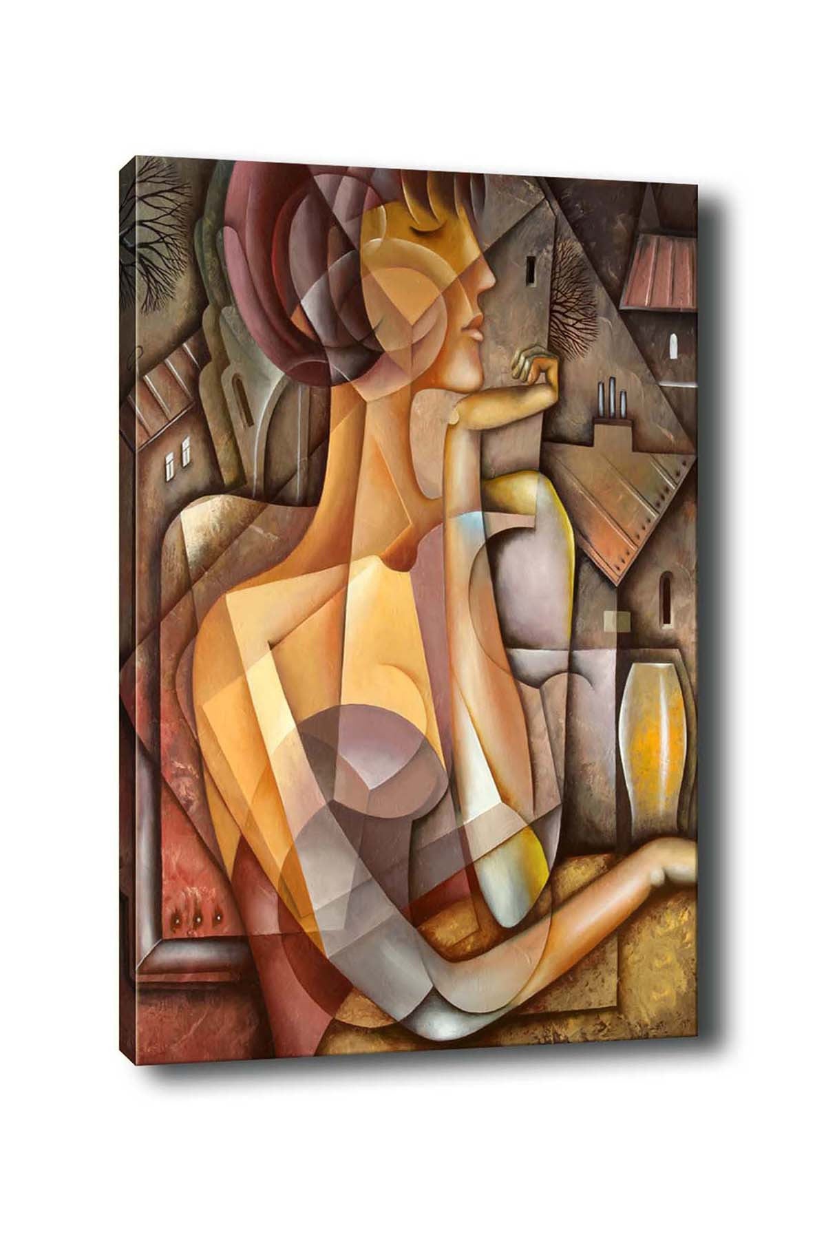 Impressionante pintura decorativa em tela, 50 x 70 cm | 100% tela, 100% moldura de madeira (3 cm de espessura) | Perfeita para amantes de decoração e arte