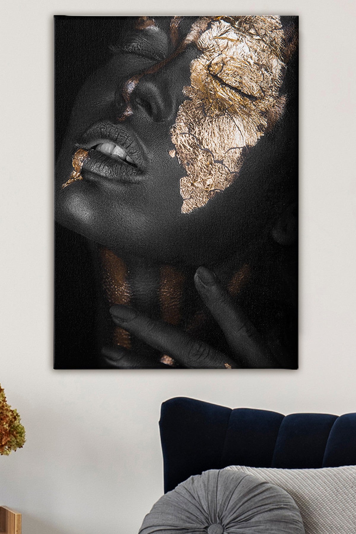 Impressionante pintura decorativa em tela, 50 x 70 cm | 100% tela, moldura de madeira com 3 cm de espessura | Perfeito para amantes de decoração e arte, artista anônimo