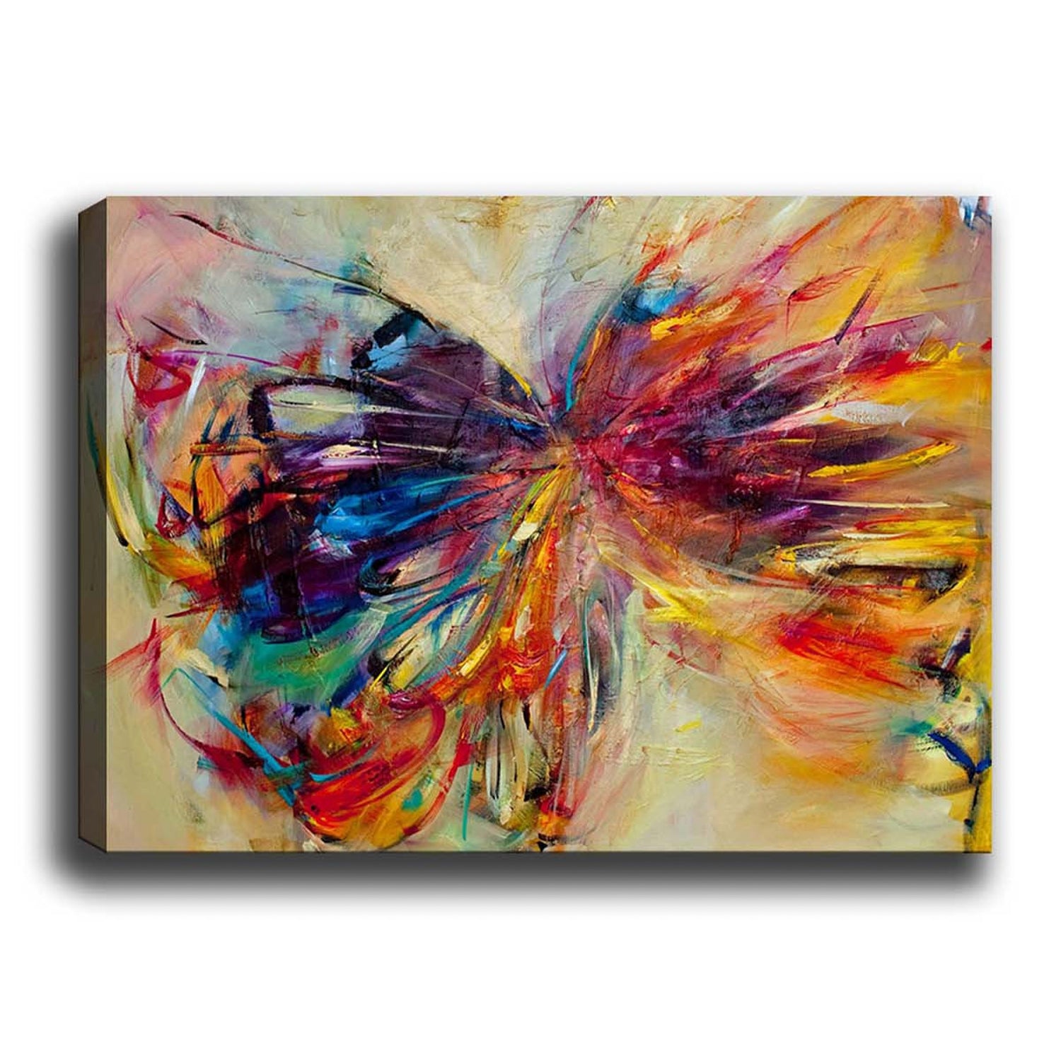 Pintura decorativa em tela – 50 x 70 cm – moldura de madeira