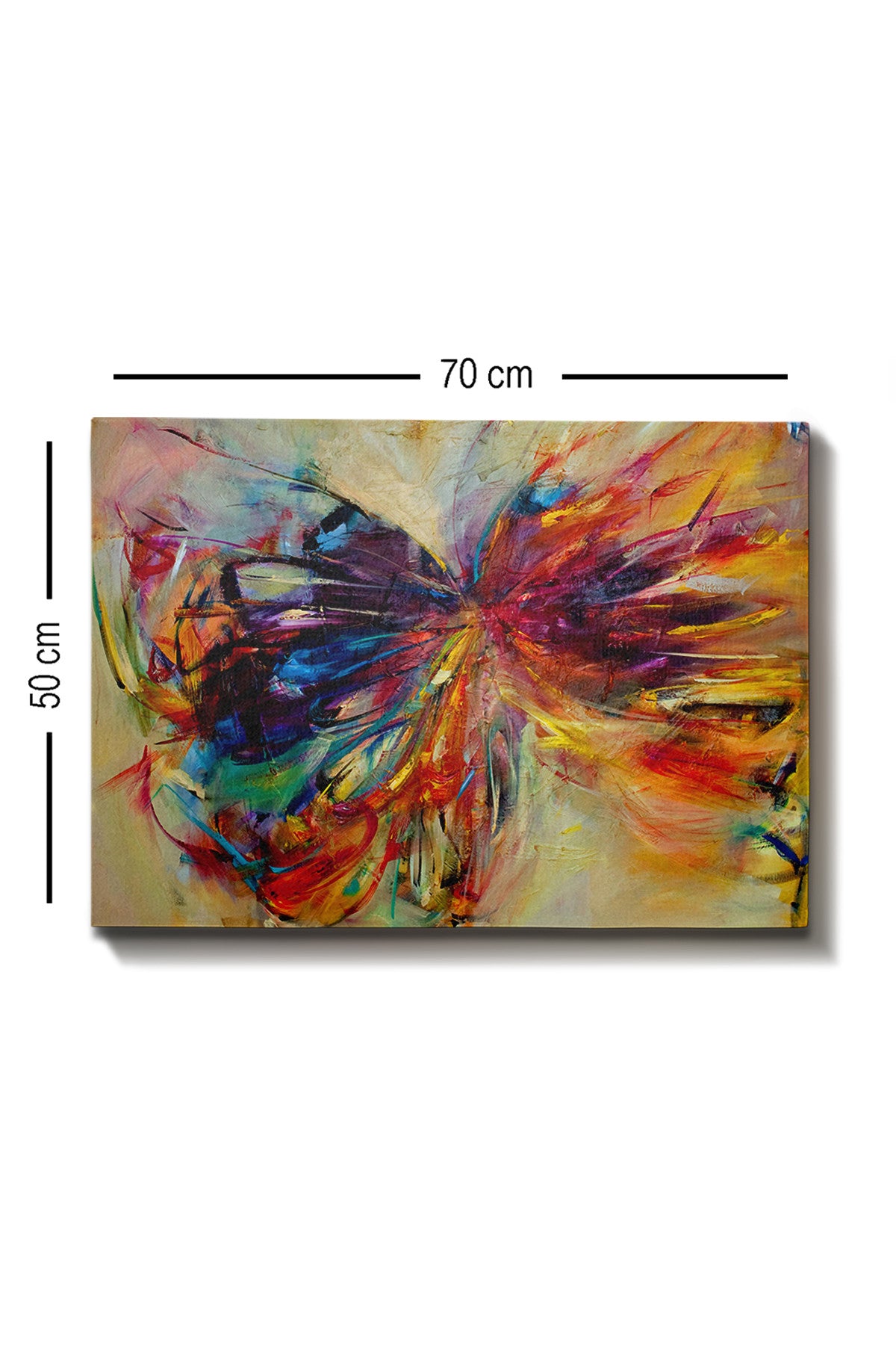 Pintura decorativa em tela – 50 x 70 cm – moldura de madeira