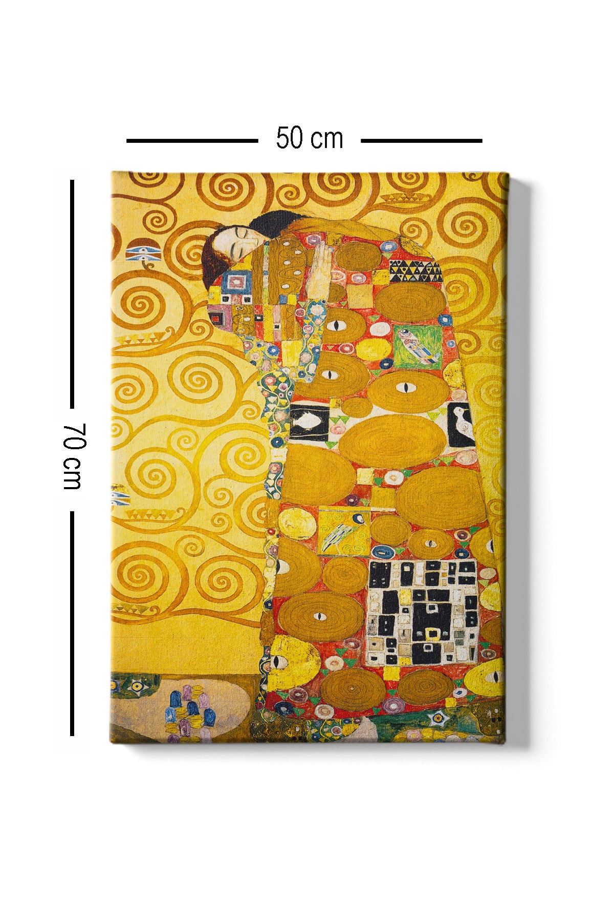 Elegante pintura decorativa em tela de Gustav Klimt, 50 x 70 cm | 100% tela, moldura 100% madeira (3 cm de espessura) | Perfeito para amantes de decoração e arte