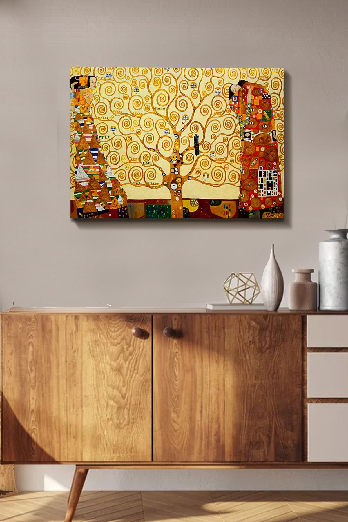 Pintura decorativa em tela – 50 x 70 cm – moldura em madeira 3 cm
