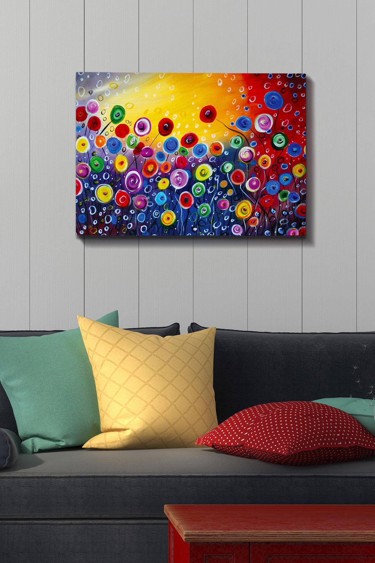 Impressionante pintura decorativa em tela, 50 x 70 cm | 100% tela, 100% moldura de madeira (3 cm de espessura) | Perfeita para amantes de decoração e arte