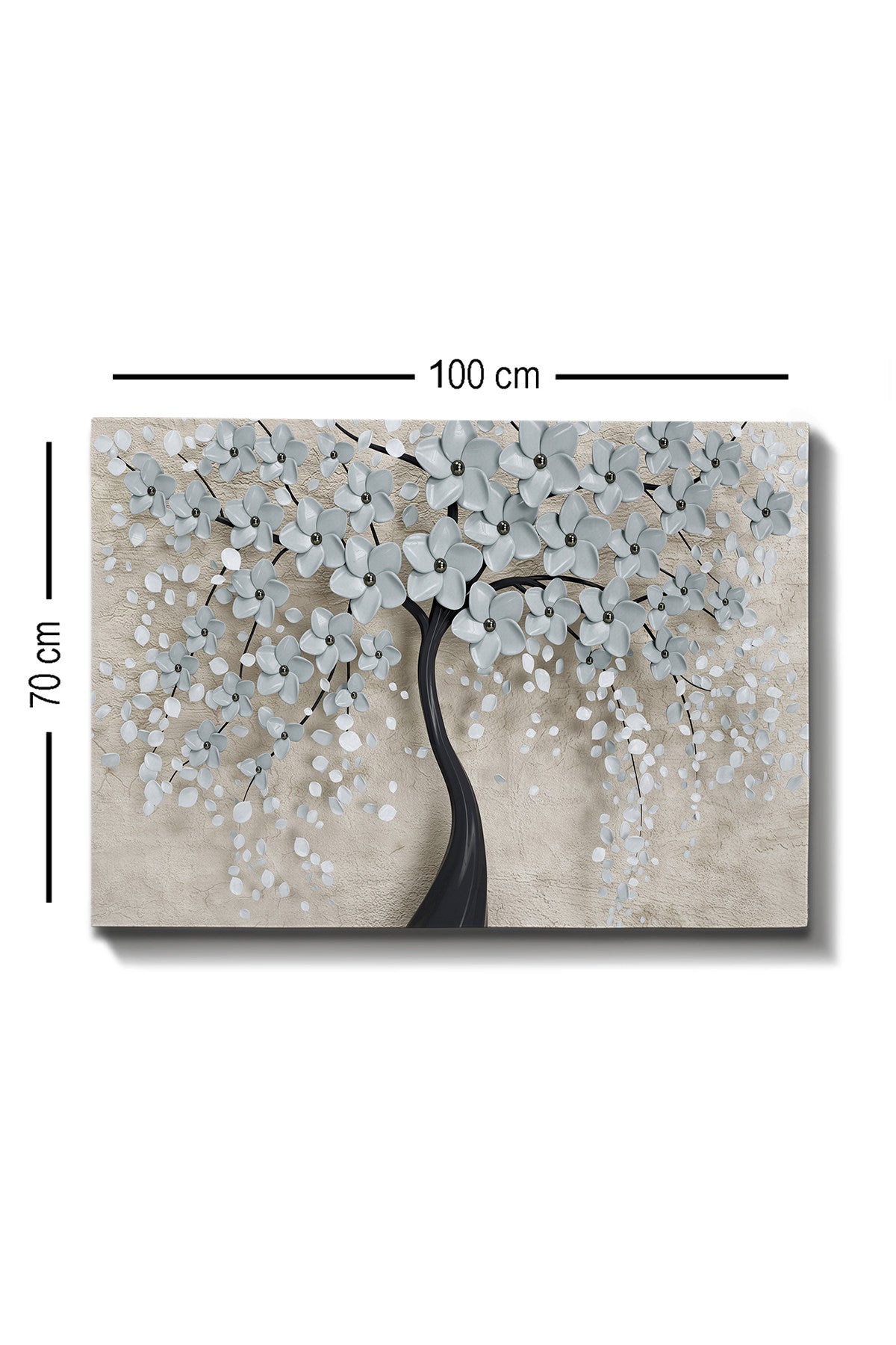 Pintura decorativa em tela – 70 x 100 cm – moldura de madeira – 100% tela