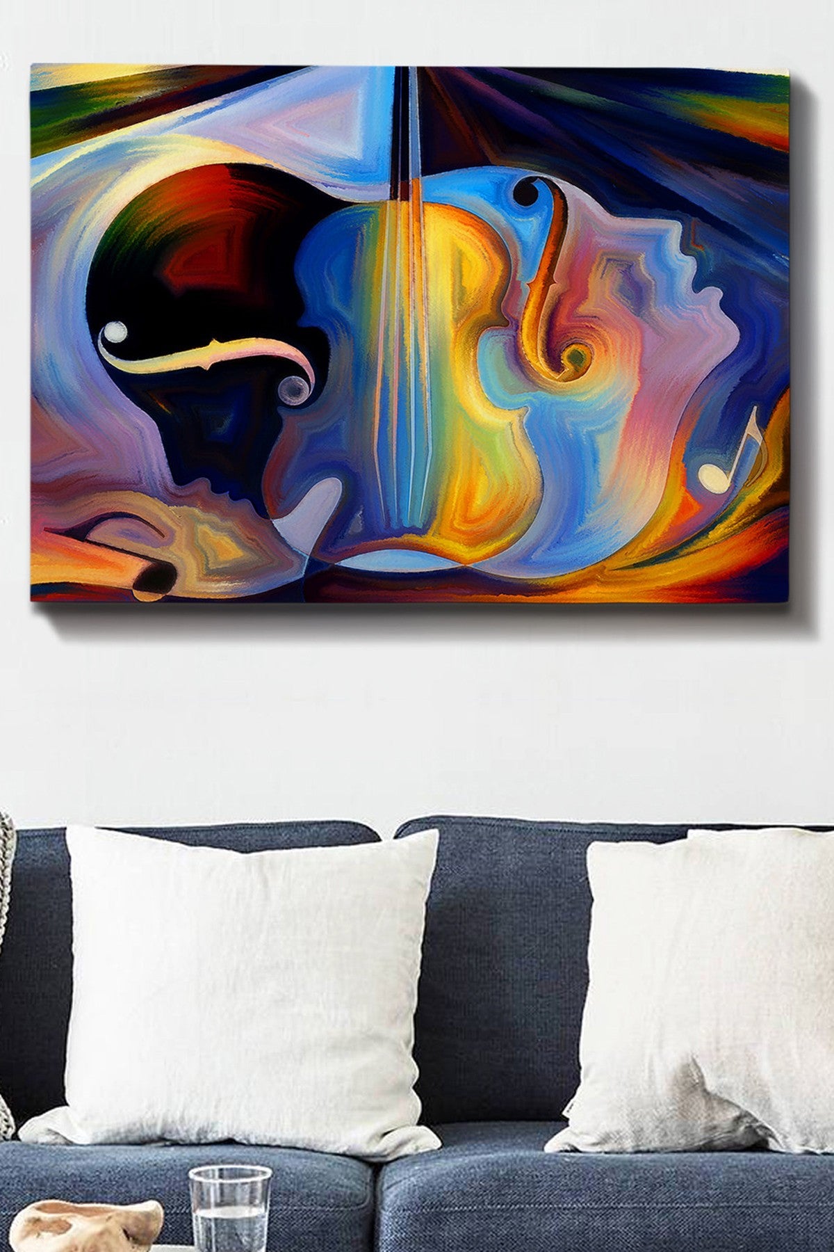 Impressionante pintura decorativa em tela, 70 x 100 cm | 100% tela, 100% moldura de madeira (3 cm de espessura) | Perfeito para amantes de decoração e arte