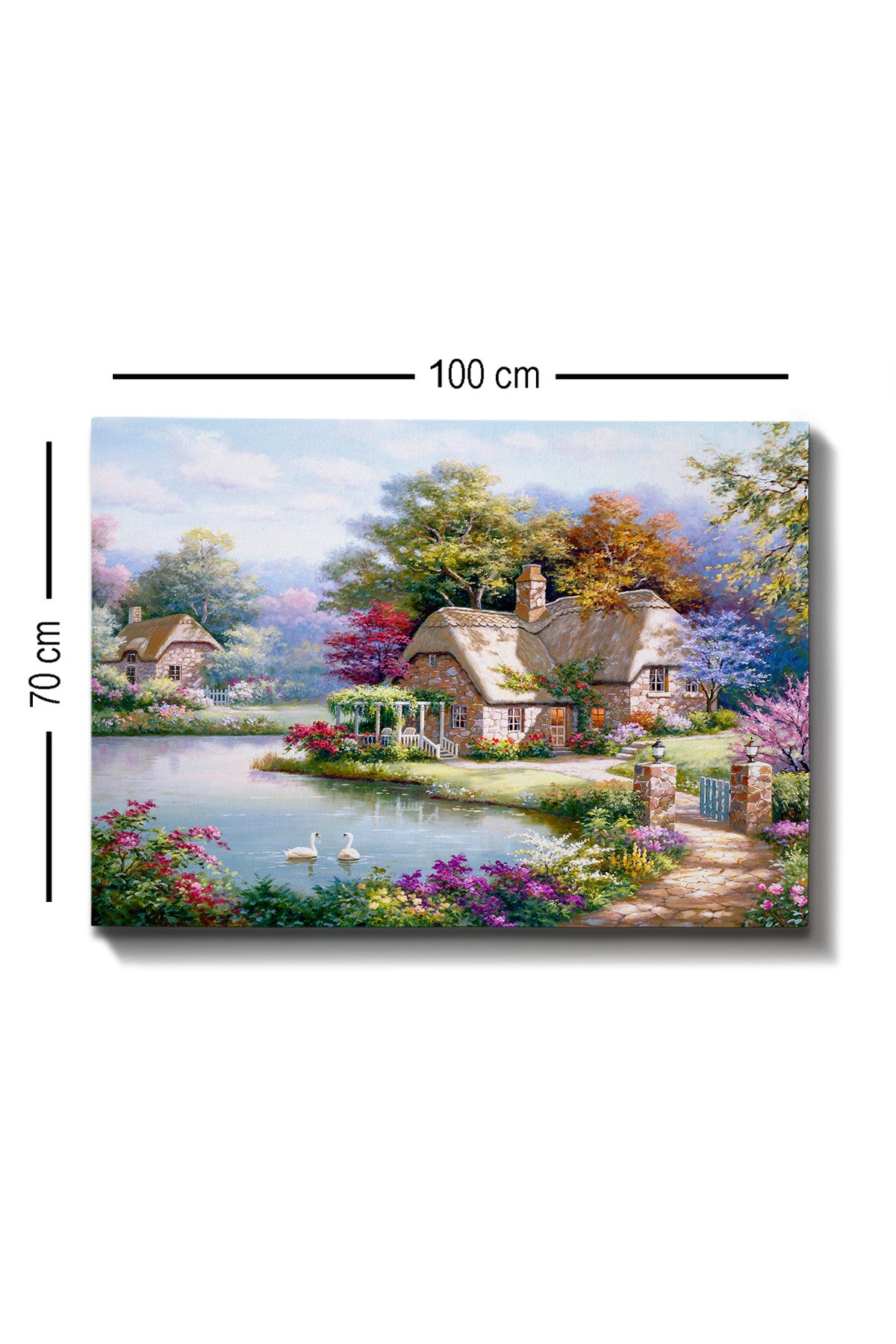 Impressionante pintura decorativa em tela, 70 x 100 cm | 100% tela, 100% moldura de madeira (3 cm de espessura) | Perfeito para amantes de decoração e arte