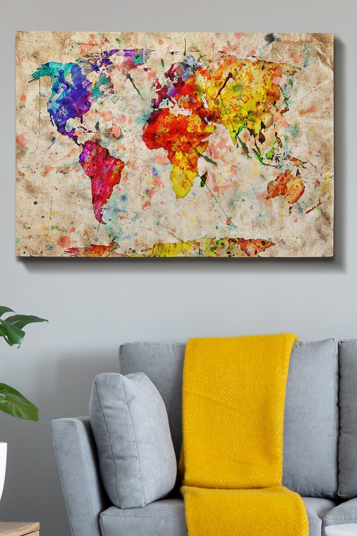 Impressionante pintura decorativa em tela, 70 x 100 cm | 100% tela, 100% moldura de madeira (3 cm de espessura) | Perfeito para amantes de decoração e arte