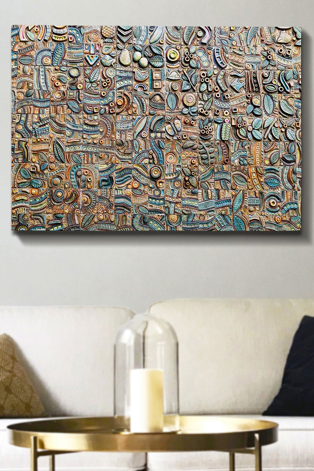 Impressionante pintura decorativa em tela, 70 x 100 cm | 100% tela, 100% moldura de madeira (3 cm de espessura) | Perfeito para amantes de decoração e arte