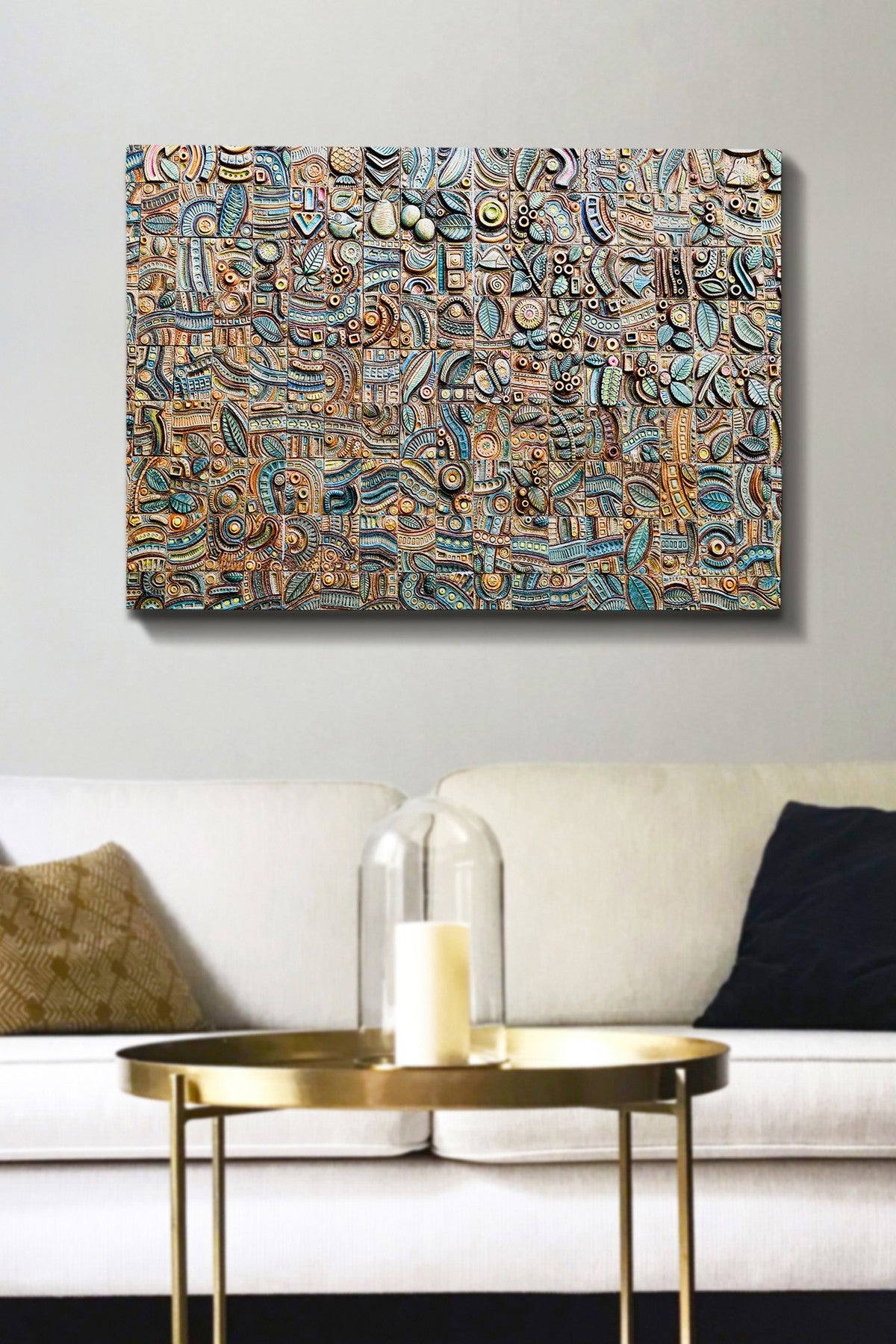 Impressionante pintura decorativa em tela, 70 x 100 cm | 100% tela, 100% moldura de madeira (3 cm de espessura) | Perfeito para amantes de decoração e arte