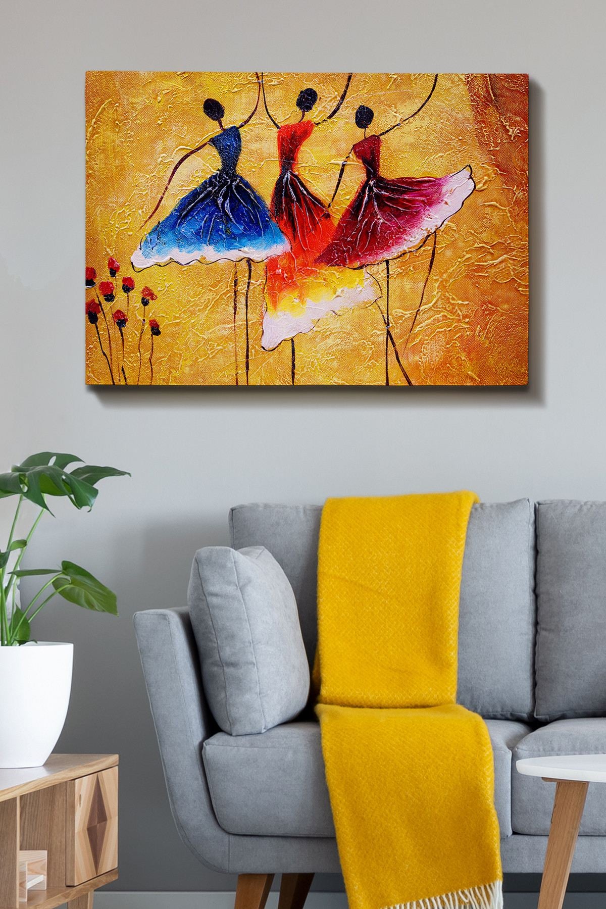 Impressionante pintura decorativa em tela, 70 x 100 cm | 100% tela, 100% moldura de madeira (3 cm de espessura) | Perfeito para amantes de decoração e arte