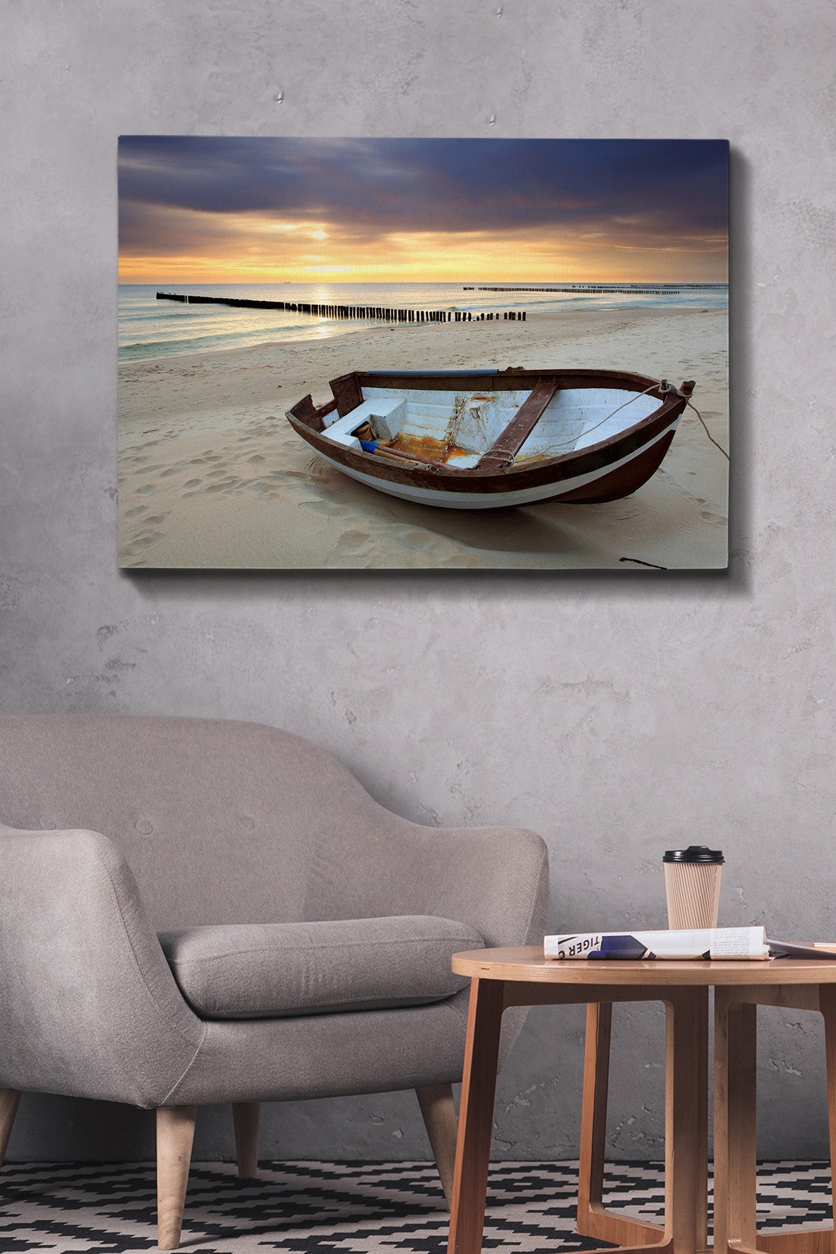 Impressionante pintura decorativa em tela, 70 x 100 cm | 100% tela, 100% moldura de madeira (3 cm de espessura) | Perfeito para amantes de decoração e arte