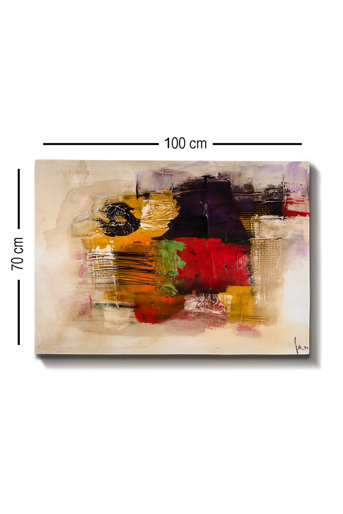 Impressionante pintura decorativa em tela, 70 x 100 cm | 100% tela, 100% moldura de madeira (3 cm de espessura) | Perfeito para amantes de decoração e arte