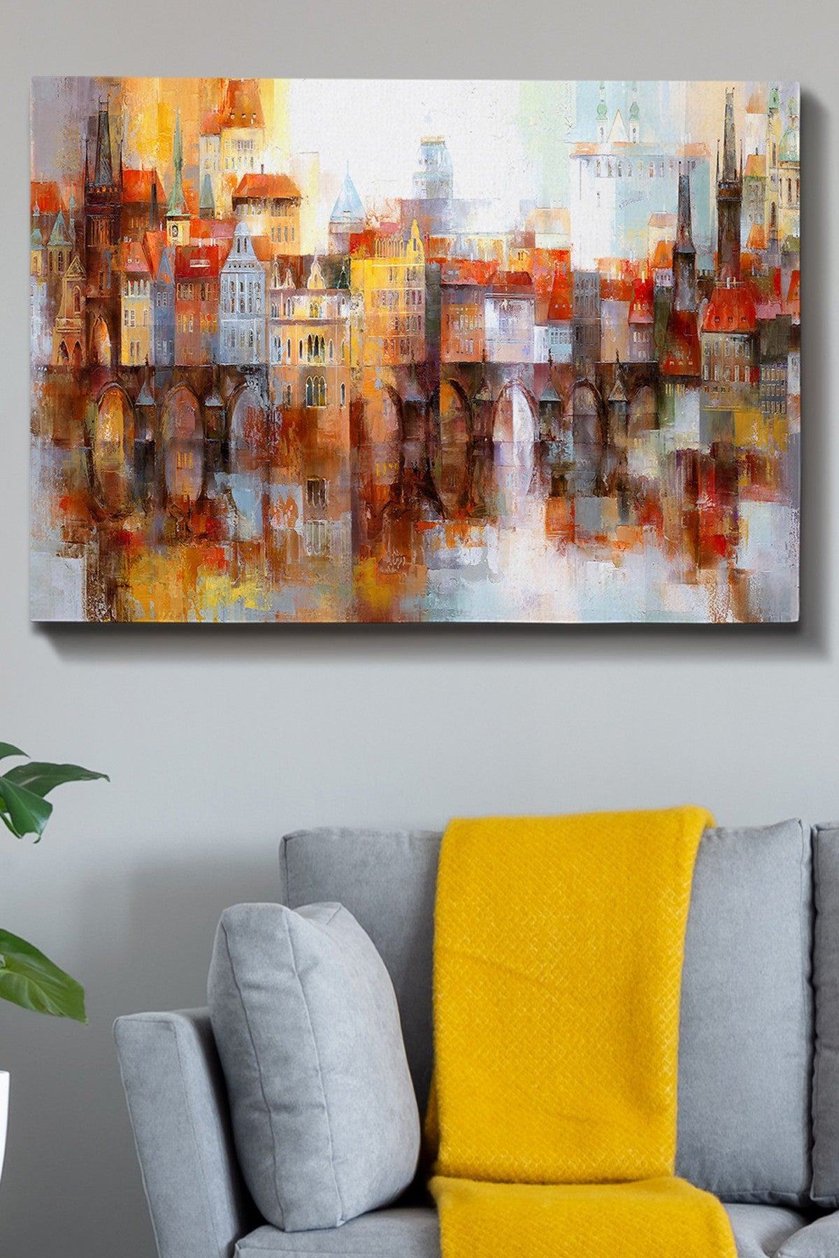 Impressionante pintura decorativa em tela, 70 x 100 cm | 100% tela, 100% moldura de madeira (3 cm de espessura) | Perfeito para amantes de decoração e arte, artista anônimo