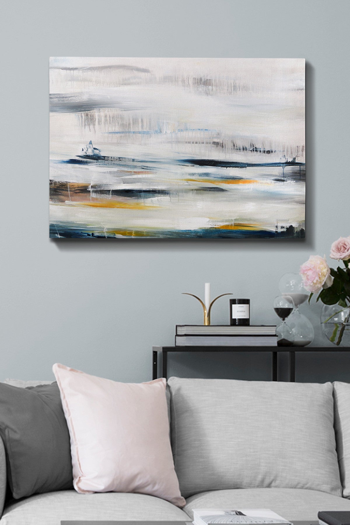 Impressionante pintura decorativa em tela, 70 x 100 cm | 100% tela, 100% moldura de madeira (3 cm de espessura) | Perfeito para amantes de decoração e arte