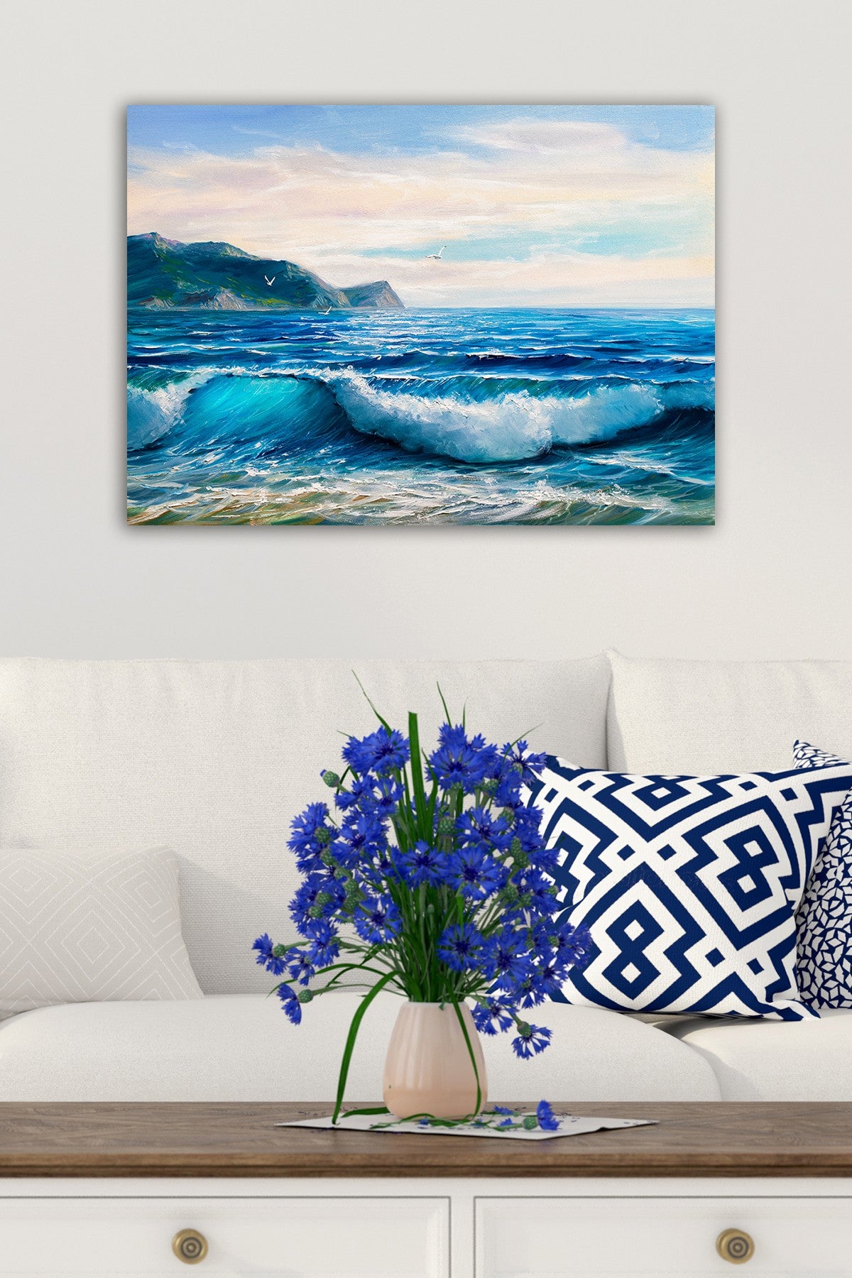 Impressionante pintura decorativa em tela, 50 x 70 cm | 100% tela, 100% moldura de madeira (3 cm de espessura) | Perfeita para amantes de decoração e arte