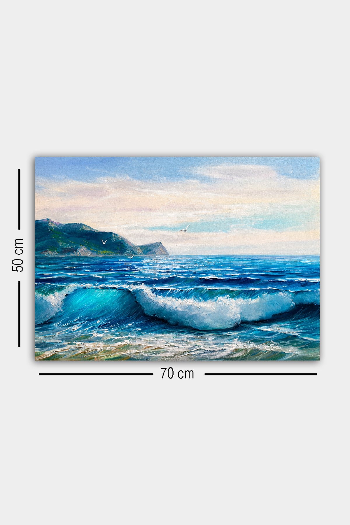 Impressionante pintura decorativa em tela, 50 x 70 cm | 100% tela, 100% moldura de madeira (3 cm de espessura) | Perfeita para amantes de decoração e arte