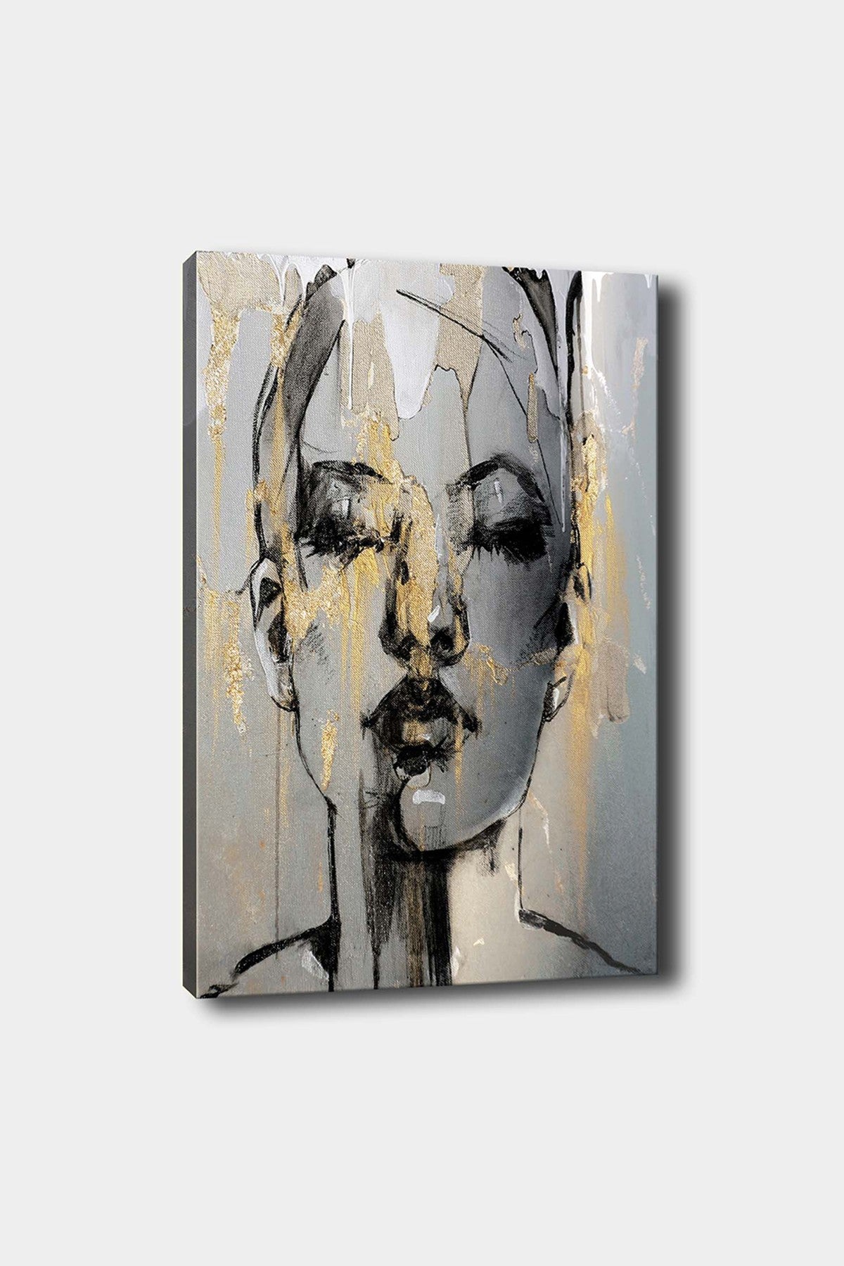 Impressionante pintura decorativa em tela, 50 x 70 cm | 100% tela, moldura de madeira com 3 cm de espessura | Perfeito para amantes de decoração e arte, artista anônimo