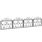 Vedação de Jardim Exterior 4 Painéis 229,5x47,5 cm - Cor Preto