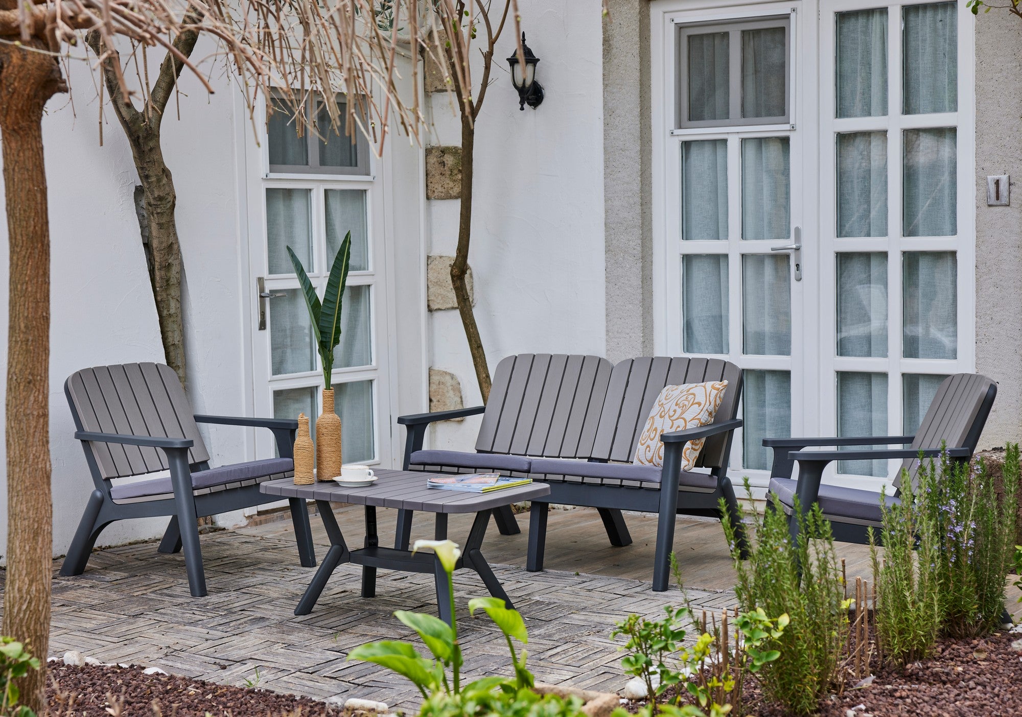 Mesa de Centro Antracite Mink em Polipropileno 100% - 90x52,5x45cm - Resistente e Elegante