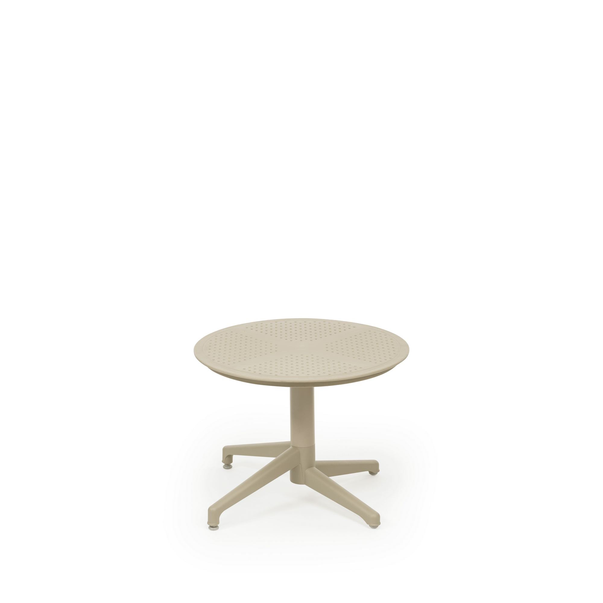 Mesa de Centro Elegante, Bege, 60 x 60 x 47 cm | Estrutura 100% Alumínio e Tampo em Polipropileno | Perfeita para Salas de Estar Modernas e Espaços Aconchegantes